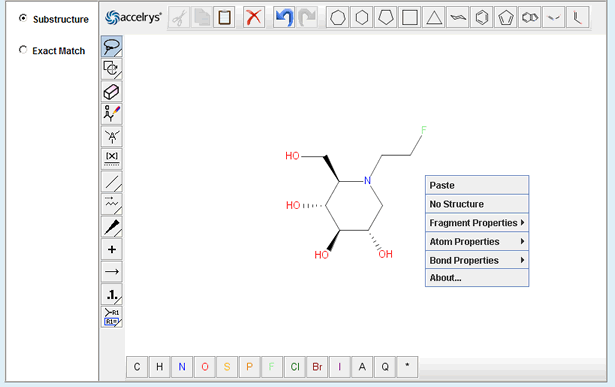 Chemical Structure Contextual Menu